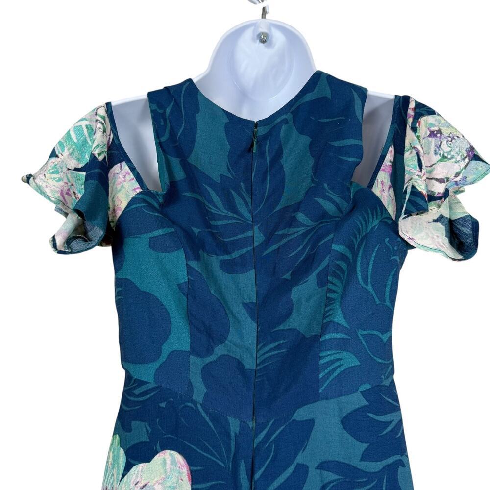 Anthropologie Dress Women 0 Petite Blue Maeve Ella Floral Feminine wedding guest - Picture 7 of 12